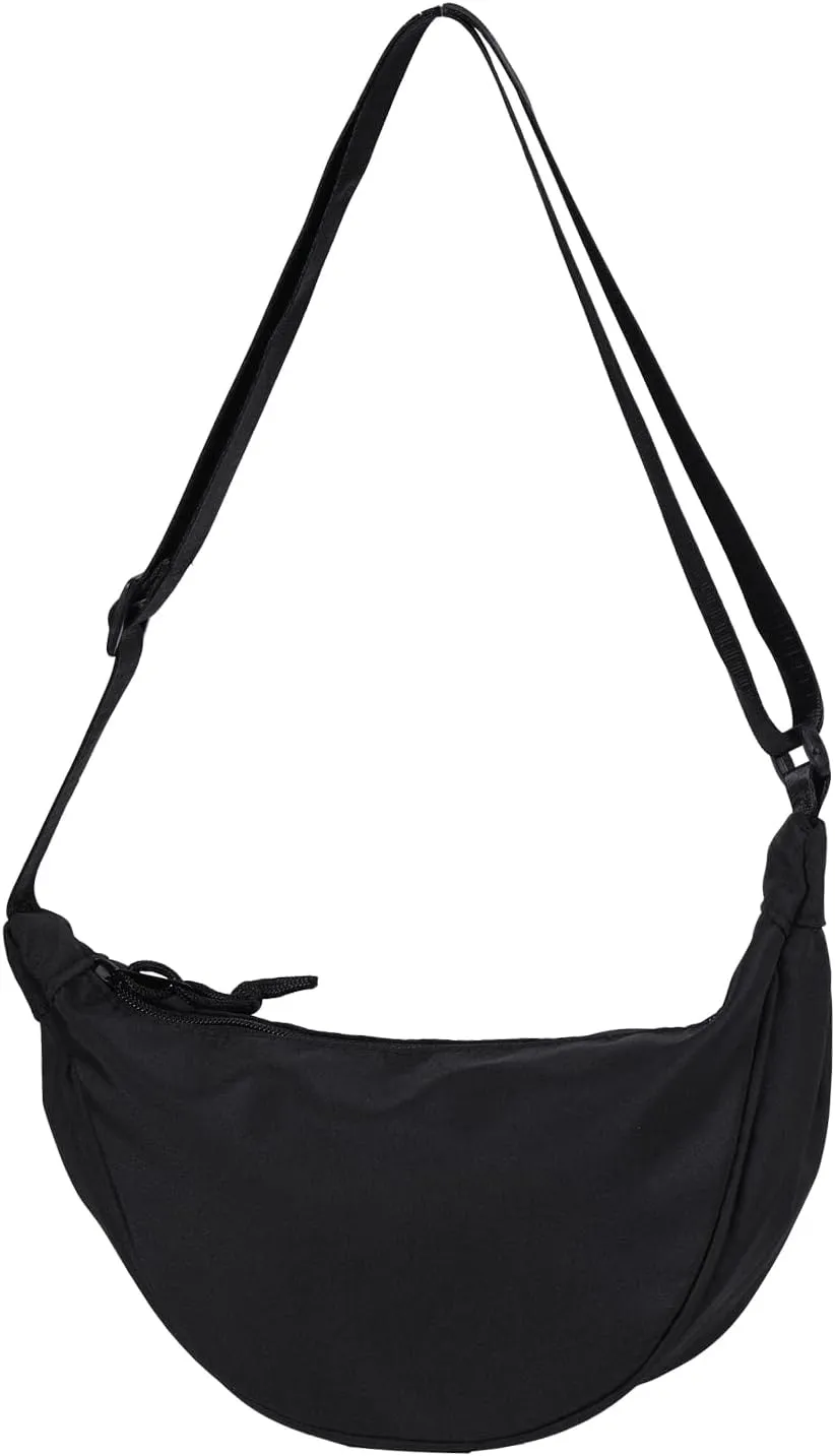 Dumpling Bag for Women, Crescent Crossbody Bags,Travel Nylon Moon Purse Bag,Small and Lightweight Sling Bags