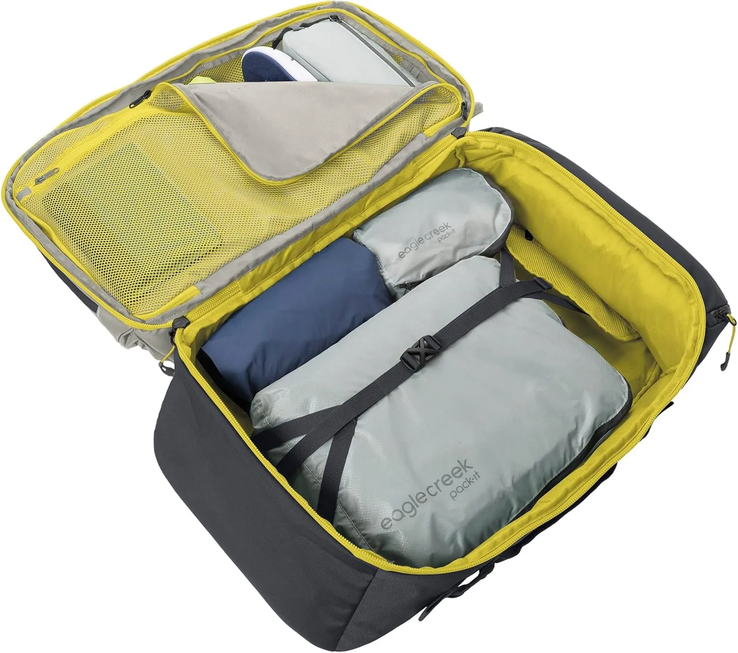 eagle creek Tour Travel Pack 55L - Versatile Luggage with Laptop-Computer-Backpack Compartment, Ideal for Adventurers, Storm Grey