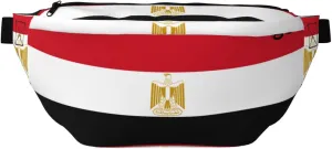 Egyptian Flag Stylish Crossbody Waist Pack - Versatile And Compact Travel Pouch For Hands-Free Storage, Black, PBYB-12185A