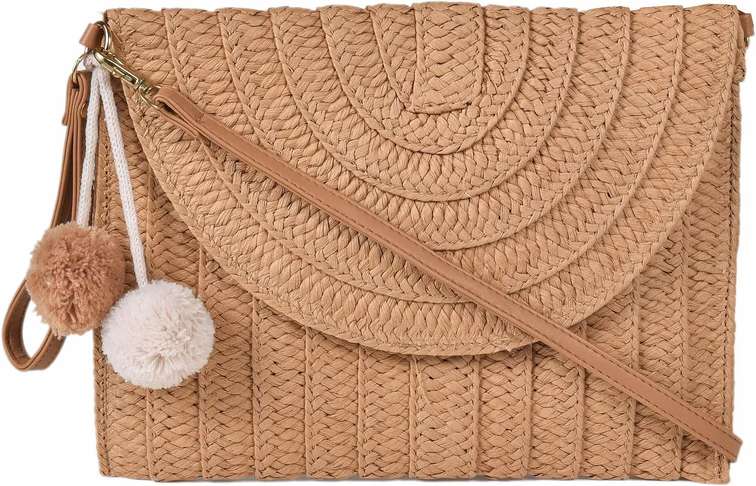 Eiyye Summer Clutch Woven Purse Beach Bag Straw Bag Crossbody Bags with Adjustable Strap Crossbody Purses for women - Vacation Essentials
