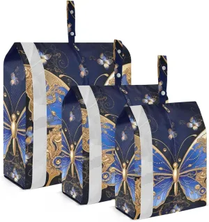 Elegant Butterfly Packing Cubes Set of 3, Lightweight Travel Luggage Organizers Foldable Bags for Easy Packing and Organization