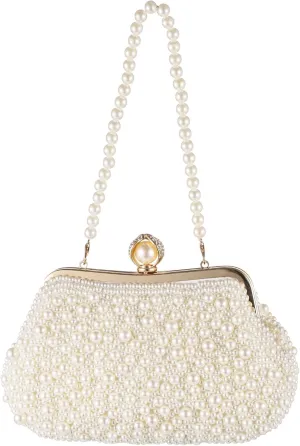 Elegant Pearl Shell Clutch Purse For Women, Ideal For Weddings, Parties & Casual Outings