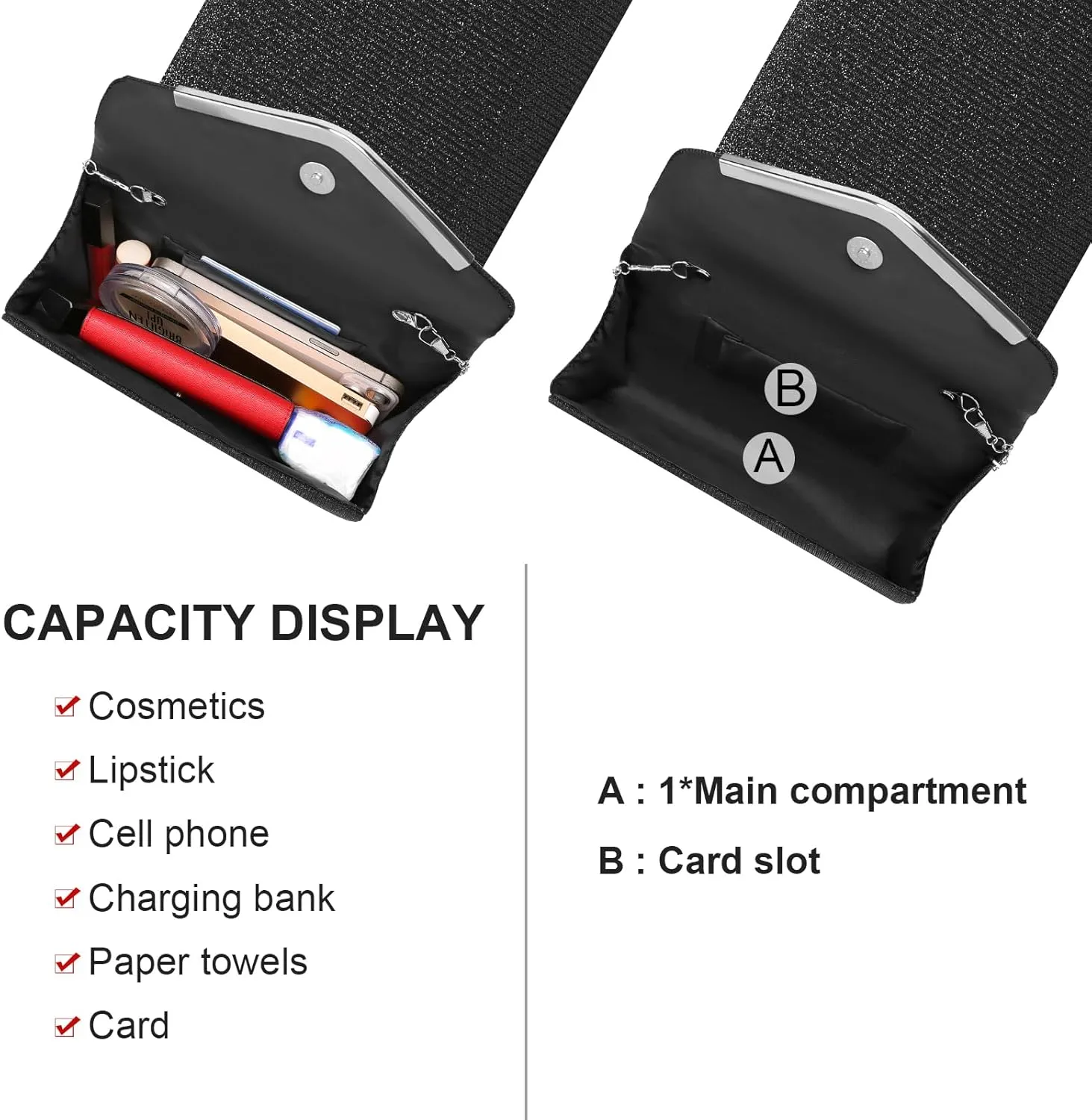 Evening Bag Clutch Purses for Women Ladies Sparkling Party Handbags Crossbody Shoulder Purse Wedding Bags