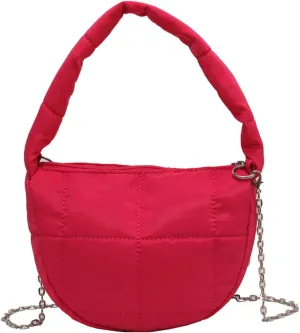 Fabric Tote Bags for Women Small Tote Hobo Shoulder Bag Crossbody Bags Chain Bag Satchel Bag for Work Travel (Blue)