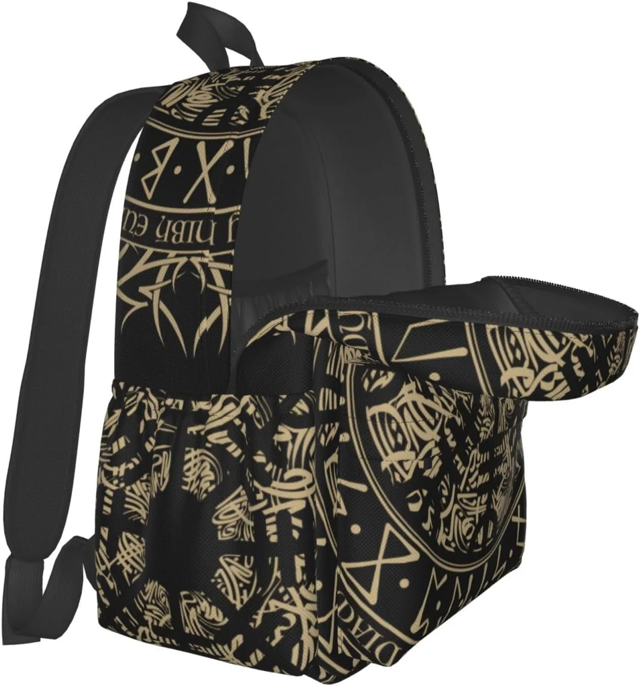 Fashion College Backpack Rucksack Travel Bookbag Compatible with Cool Norse Viking Vegvisir Runic Compass, Multifunction Laptop Rucksack with Comfortable Shoulder Strap for High College Men Women