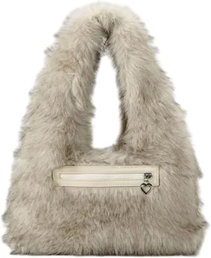 Faux Fur Hobo Bags for Women Fashion Fuzzy Shoulder Bag for Women Luxury Purse Slouchy Handbag Retro Tote Bag Fall Winter