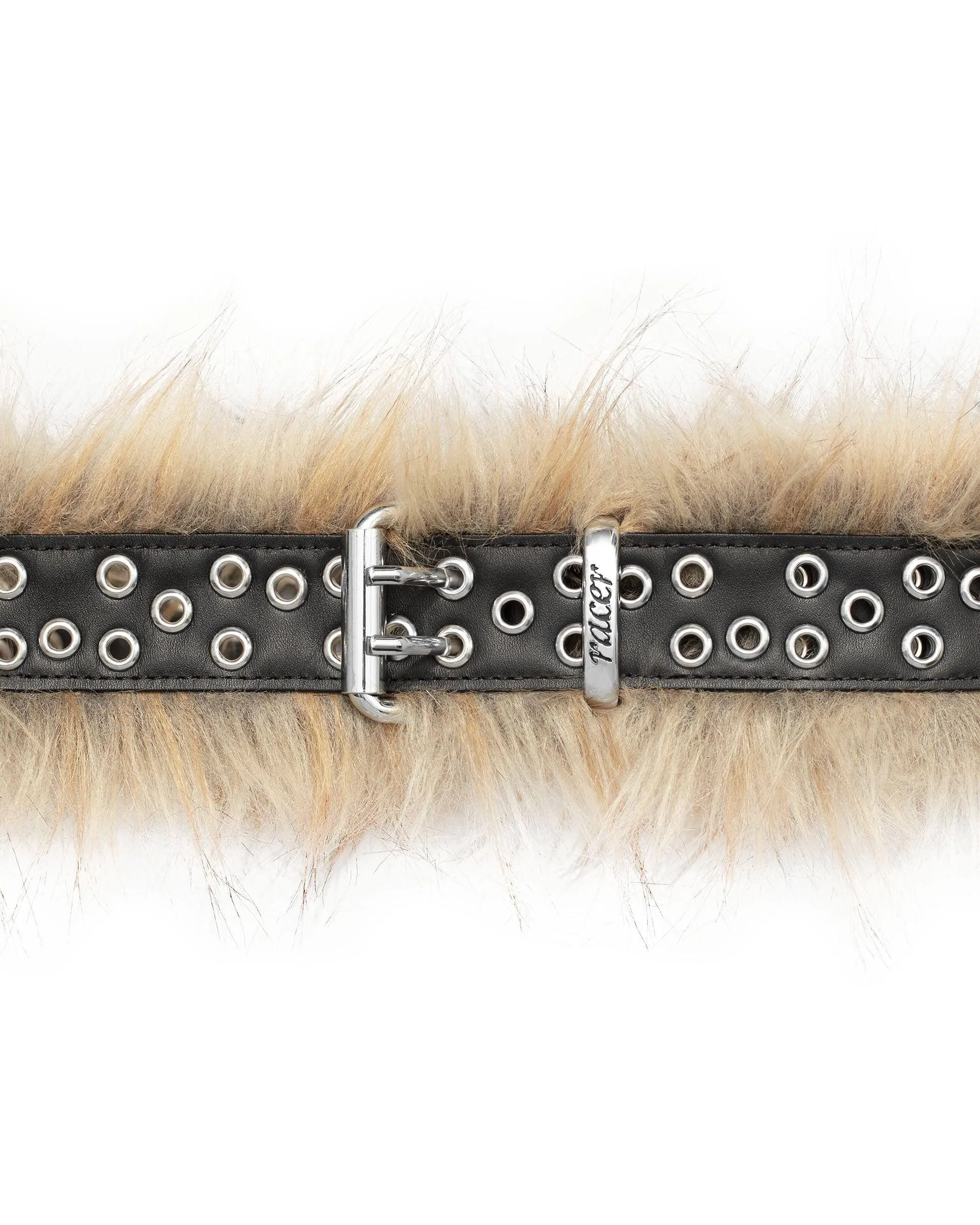 Faux Fur Leather Belt
