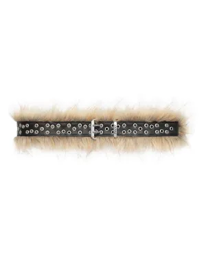 Faux Fur Leather Belt