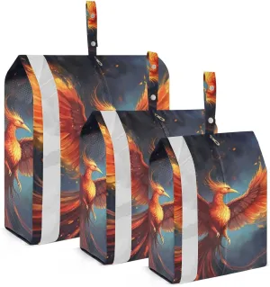 Fire Phoenix Packing Cubes Set of 3, Lightweight Travel Luggage Organizers Foldable Bags for Easy Packing and Organization