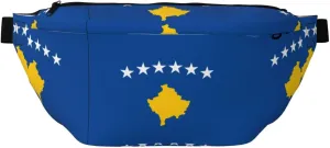 Flag Of Kosovo Stylish Crossbody Waist Pack - Versatile And Compact Travel Pouch For Hands-Free Storage