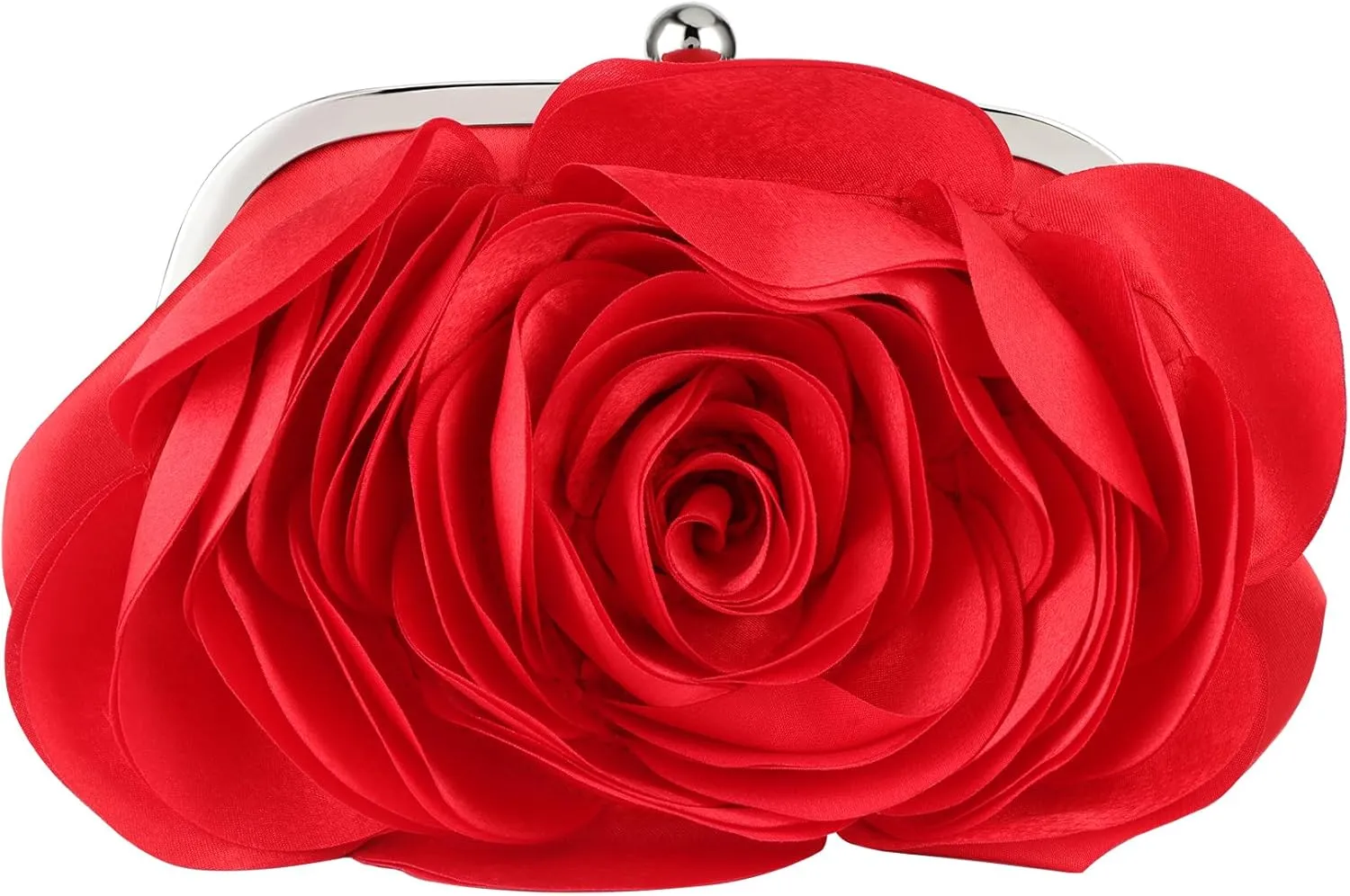 Floral Clutch Purse for Women Rose Wristlet Handbag Party Evening Bag Wedding Shoulder Bags