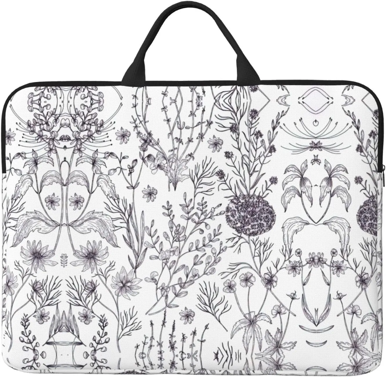Flowering Herbs and Herbaceous Plants 14in Laptop Case Sleeve Bag  Versatile Shoulder Messenger Briefcase, Designed for Business Travel