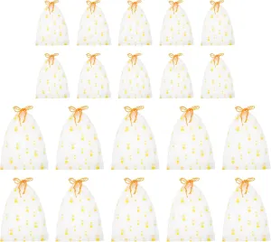 FOMIYES 20pcs Drawstring Bags Waterproof Travel Pouches for Makeup, Clothes, Food, Shoes, Toiletries, and More - Reusable Eva Storage Bags with Daisy Print, 9.44 * 6.88 * 0.11inch