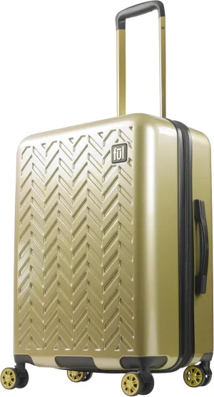 FUL Grove Rolling Luggage, Hardshell Suitcase with Spinner Wheels, Gold, 27 Inch