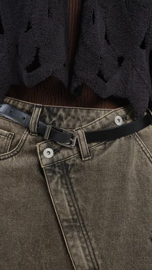 Future Darkness Plain Leather Belt