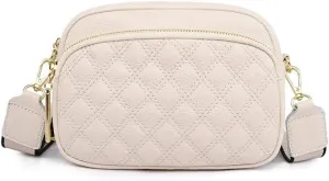 Genuine Leather Handbags Cowhide Women's Handbags Vintage Women's Shoulder Messenger Bag (Beige 21cm 8cm 15cm)