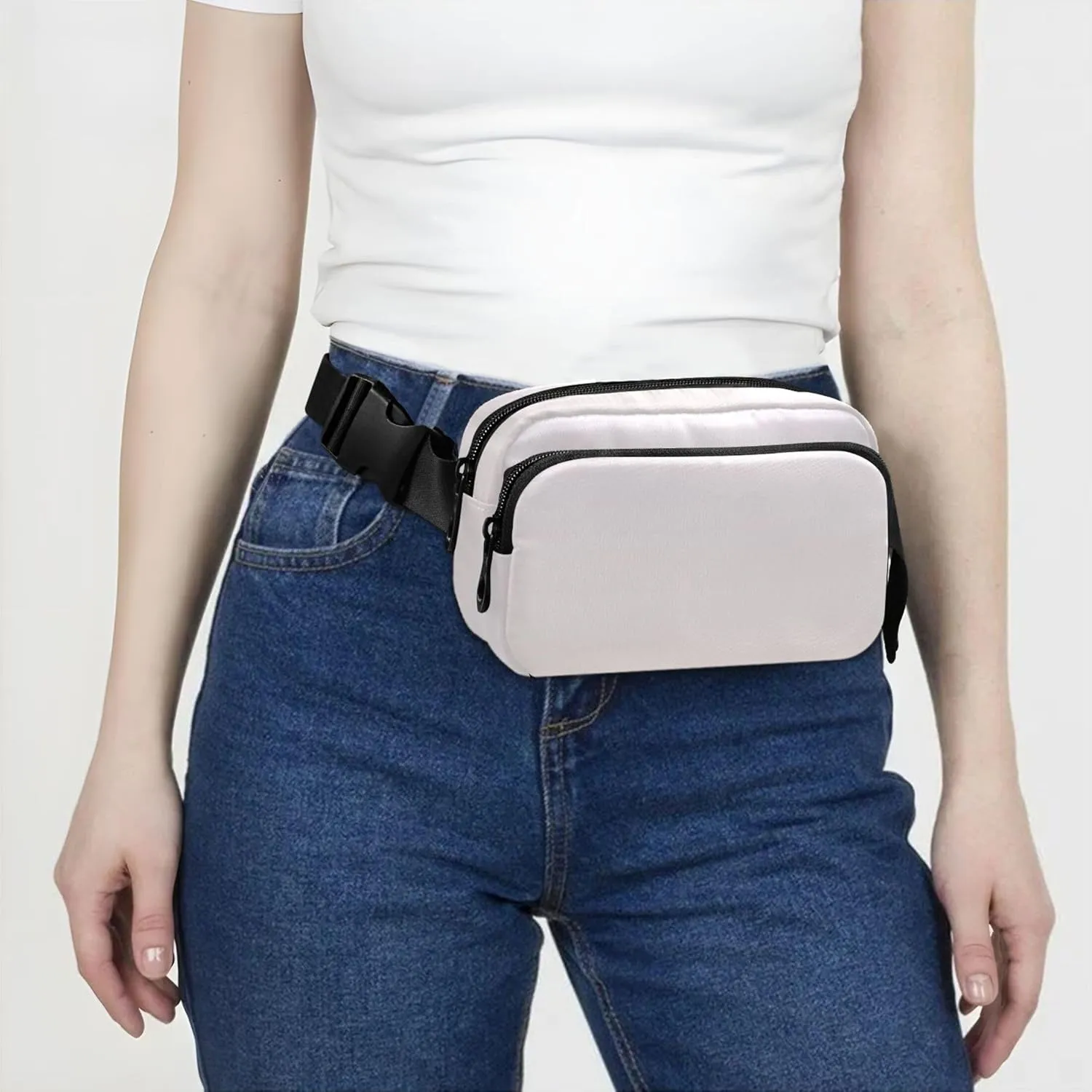 Gradient Light Ombre Fanny Packs for Women Bright Color Belt Bags Hip Pack Waterproof Crossbody Waist Purse