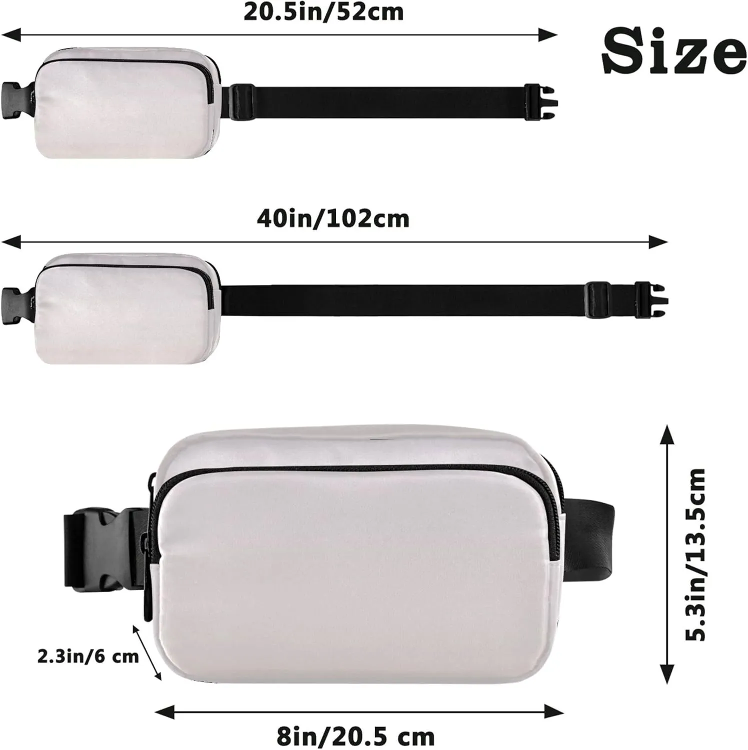 Gradient Light Ombre Fanny Packs for Women Bright Color Belt Bags Hip Pack Waterproof Crossbody Waist Purse