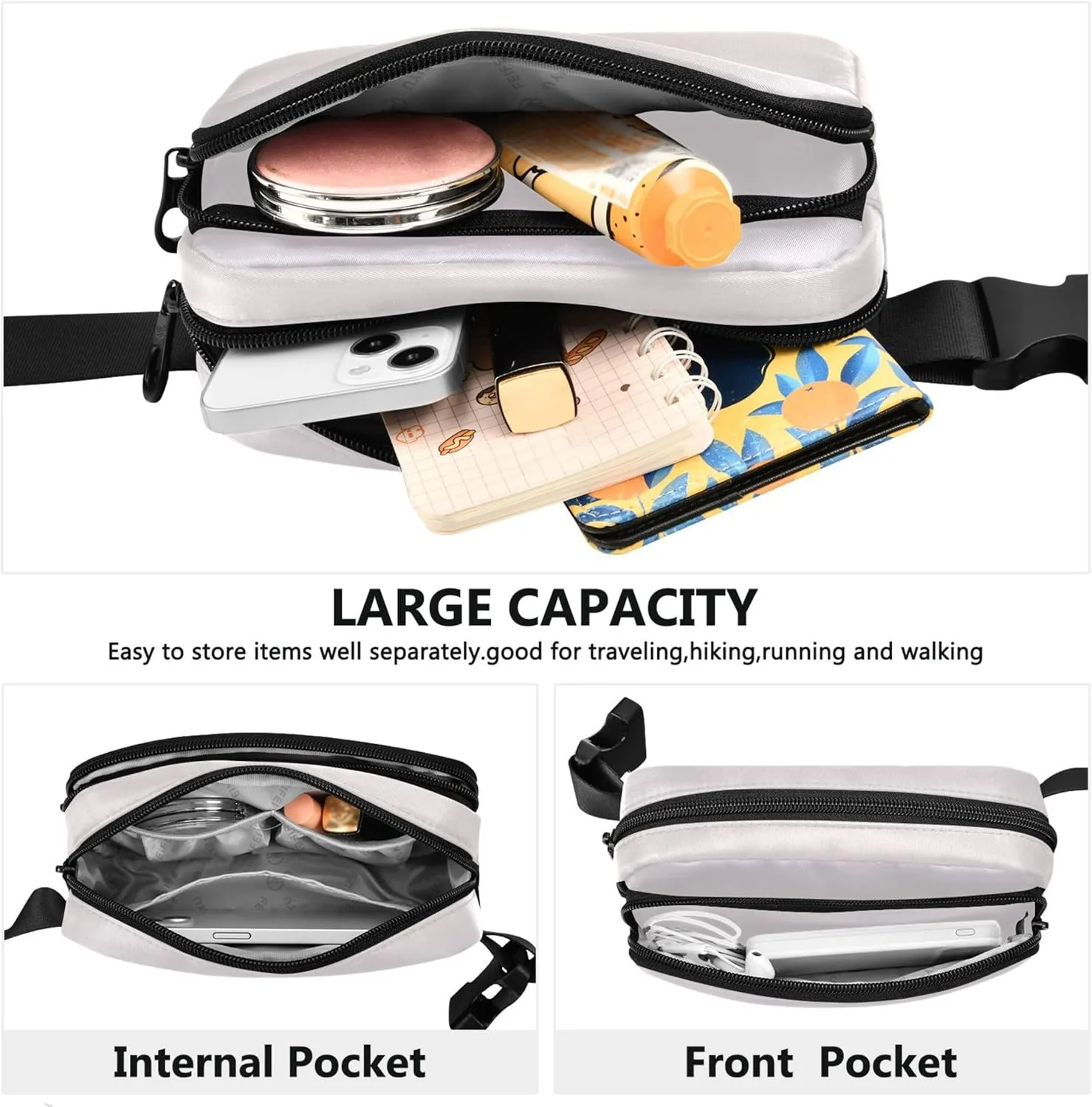 Gradient Light Ombre Fanny Packs for Women Bright Color Belt Bags Hip Pack Waterproof Crossbody Waist Purse