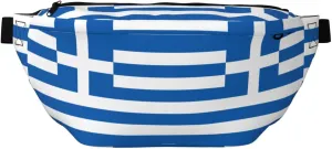Greek Flag Stylish Crossbody Waist Pack - Versatile And Compact Travel Pouch For Hands-Free Storage, Black, PBYB-12185A