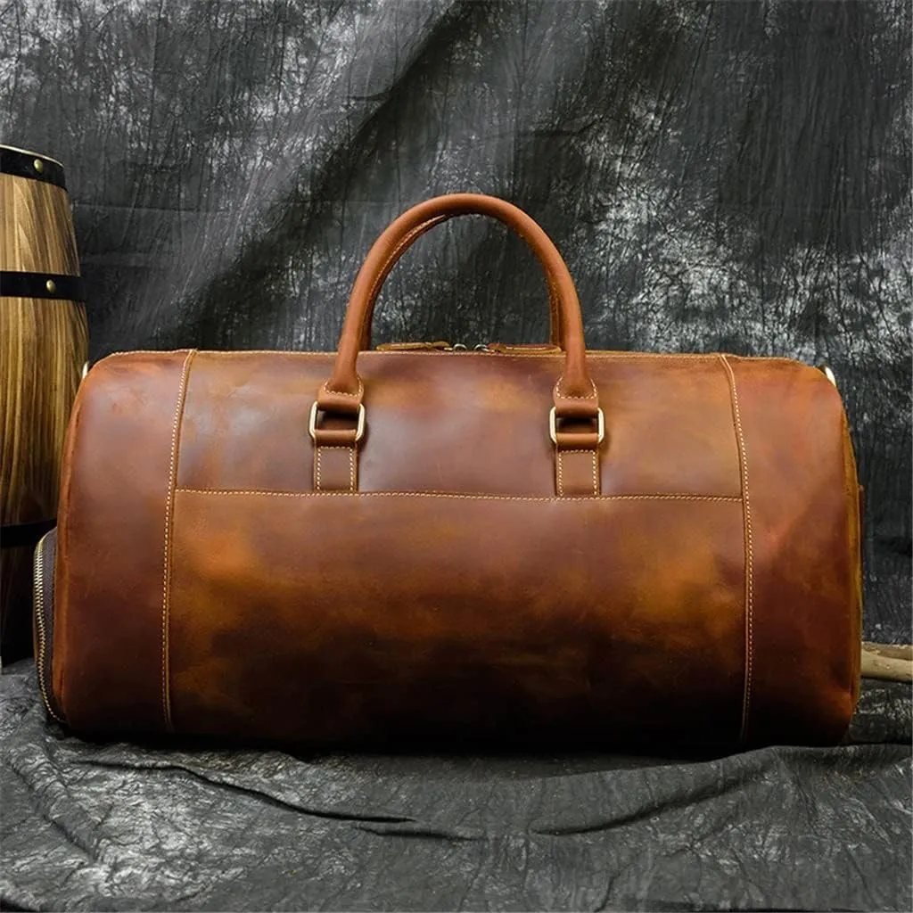 Handbags for Men Leather Travel Duffles Travelling Shoulder Laptop Bags Real Cow Skin Hand Luggage Bags