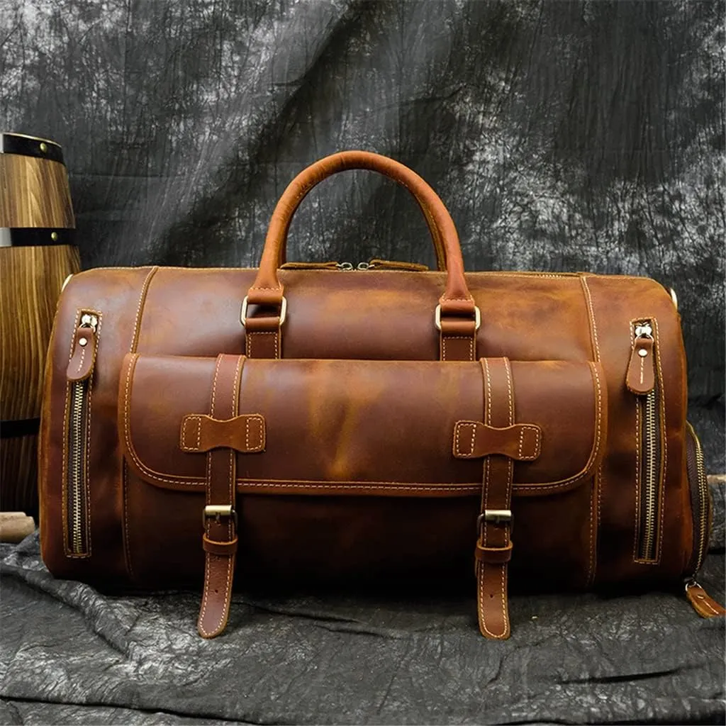 Handbags for Men Leather Travel Duffles Travelling Shoulder Laptop Bags Real Cow Skin Hand Luggage Bags