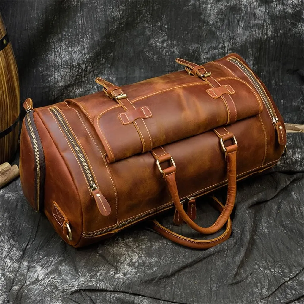 Handbags for Men Leather Travel Duffles Travelling Shoulder Laptop Bags Real Cow Skin Hand Luggage Bags