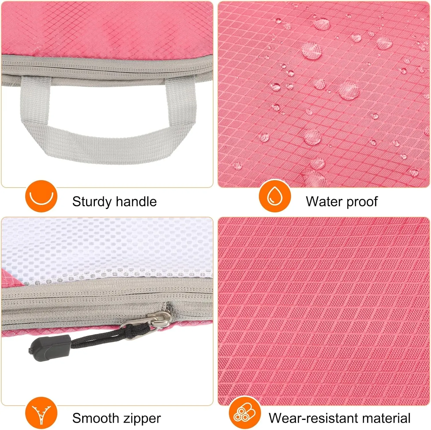 HARFINGTON 4pcs Compression Packing Cube for Suitcases Lightweight Luggage Organizers Bag Travel Essentials Compression Bags for Carry on Suitcases, Pink