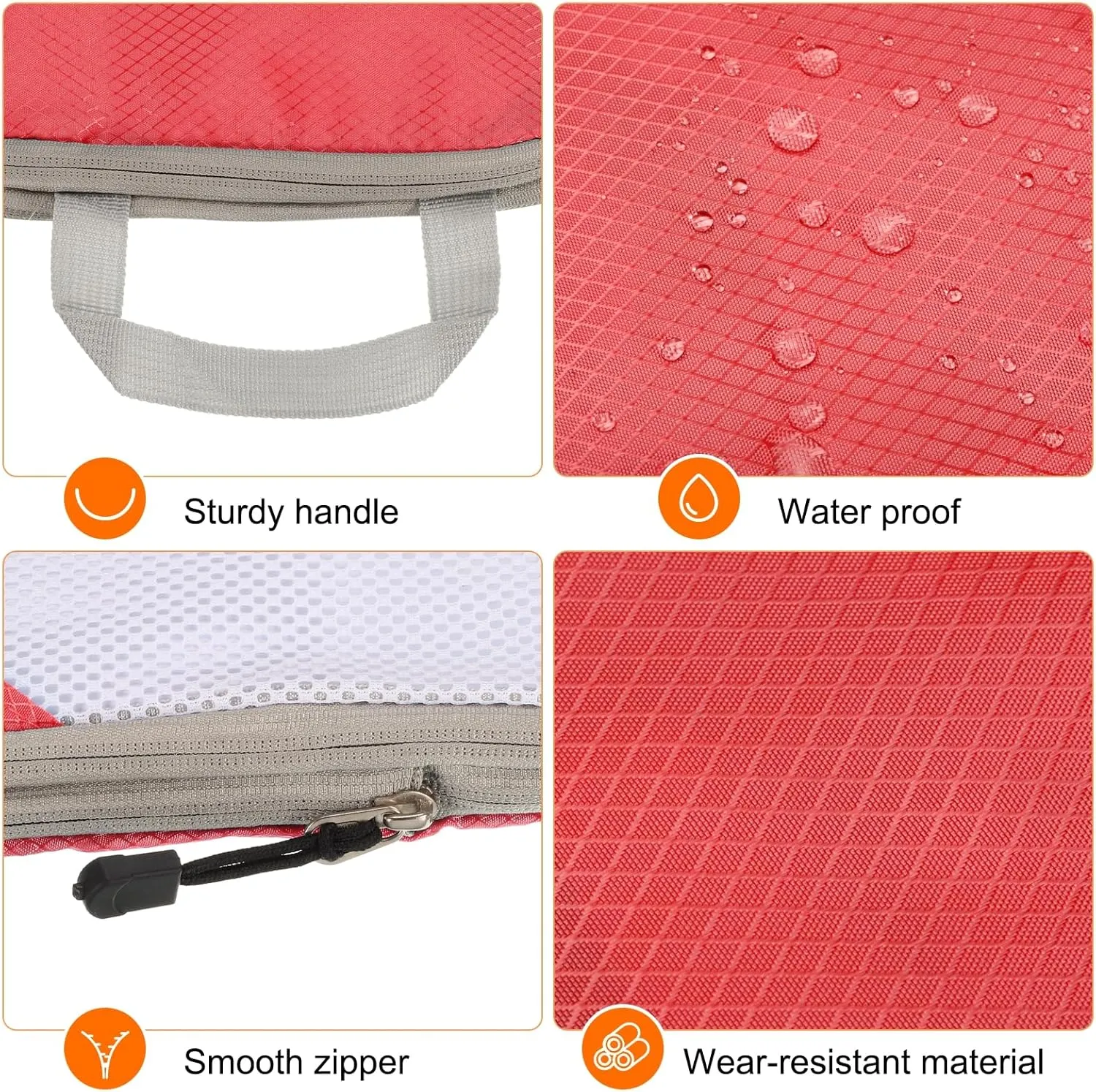 HARFINGTON 4pcs Compression Packing Cube for Suitcases Lightweight Luggage Organizers Bag Travel Essentials Compression Bags for Carry on Suitcases, Red