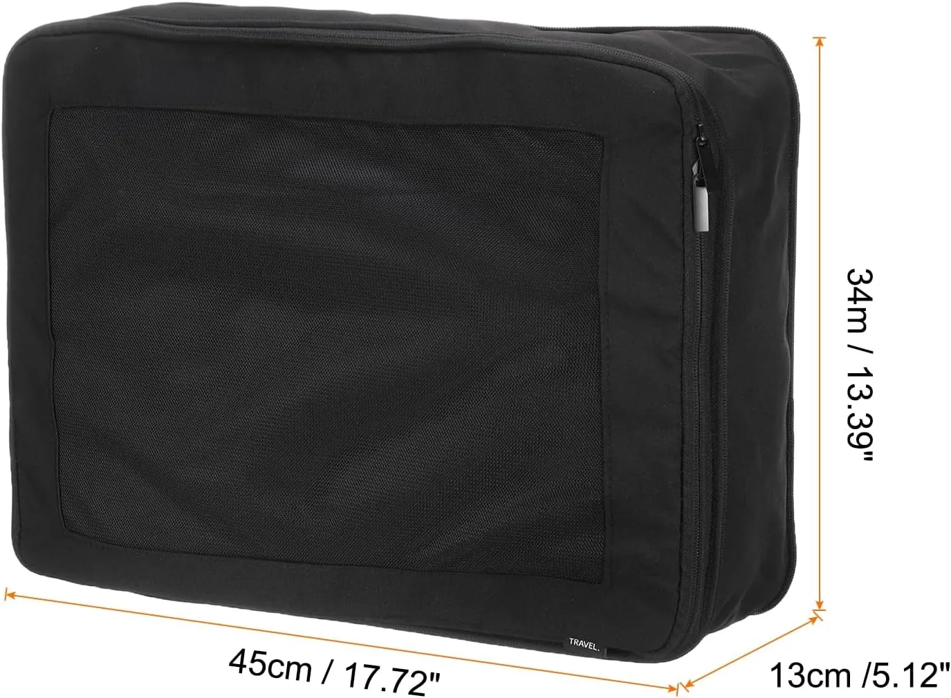 HARFINGTON Compression Packing Cube for Suitcases 45x34x13cm Lightweight Luggage Organizers Bag Travel Essentials Compression Bags for Carry on Suitcases, Black
