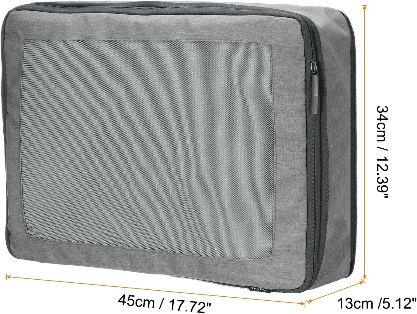 HARFINGTON Compression Packing Cube for Suitcases 45x34x13cm Lightweight Luggage Organizers Bag Travel Essentials Compression Bags for Carry on Suitcases, Grey