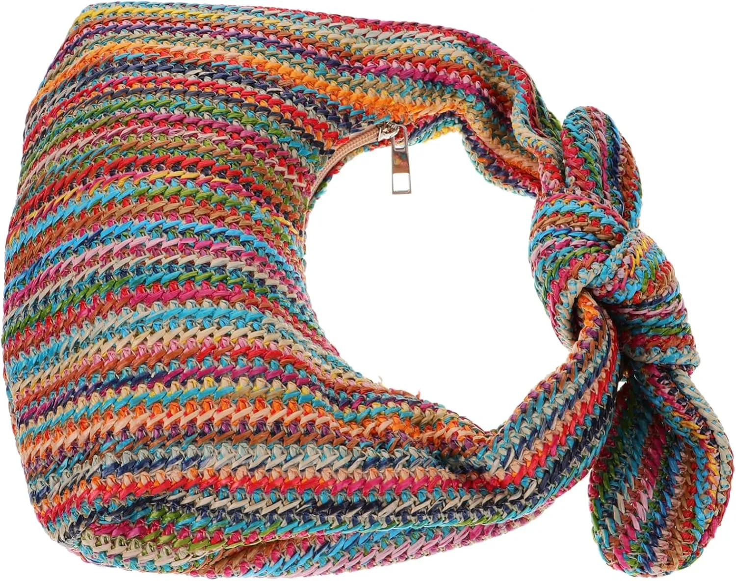 Homoyoyo Handbags Women Straw Bow Clutch Purse Crossbody Crochet Bag for Summer Bow Purse for Women, Multi, 24.00X13.00X5.00CM