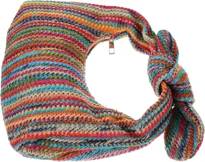 Homoyoyo Handbags Women Straw Bow Clutch Purse Crossbody Crochet Bag for Summer Bow Purse for Women, Multi, 24.00X13.00X5.00CM