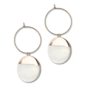 Intentions Earrings-Dipped Mother of Pearl
