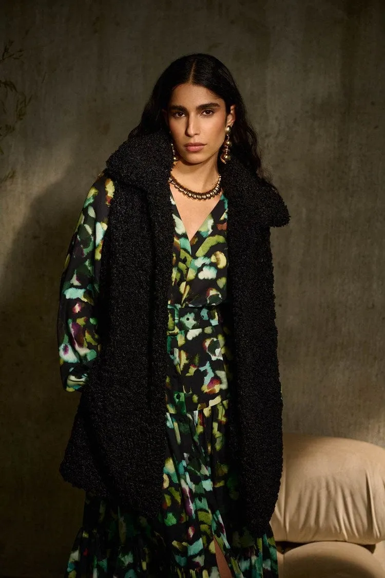 Joseph Ribkoff Faux Fur Sleeveless Black Vest - 243908