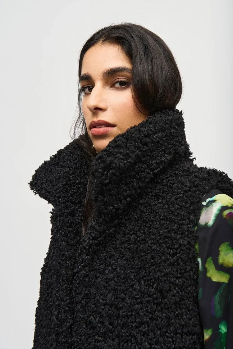 Joseph Ribkoff Faux Fur Sleeveless Black Vest - 243908