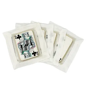 JOUER White Cocktail Napkins - Set of Four