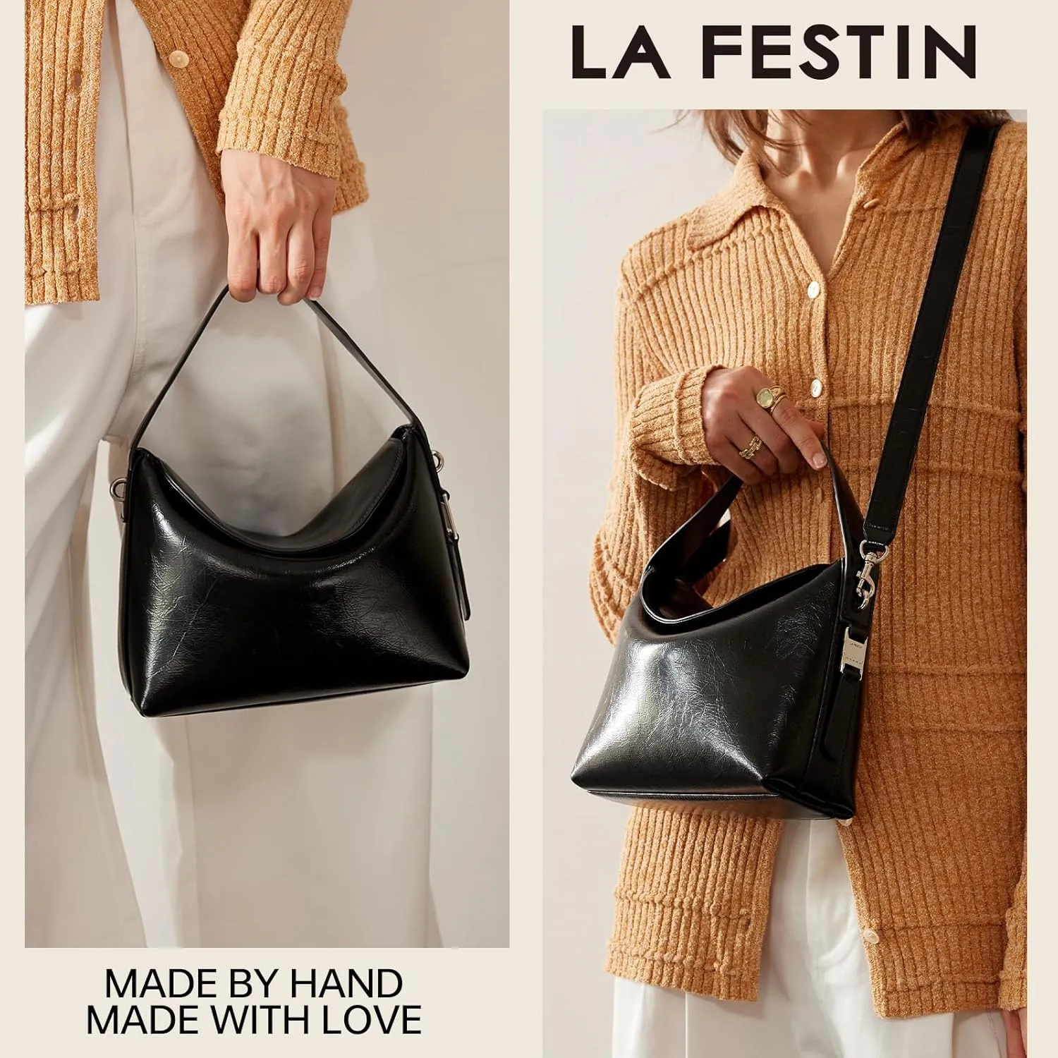 LA FESTIN Small Purse Leather Handbags for Women: Shoulder Crossbody Bag - Handbag with Strap