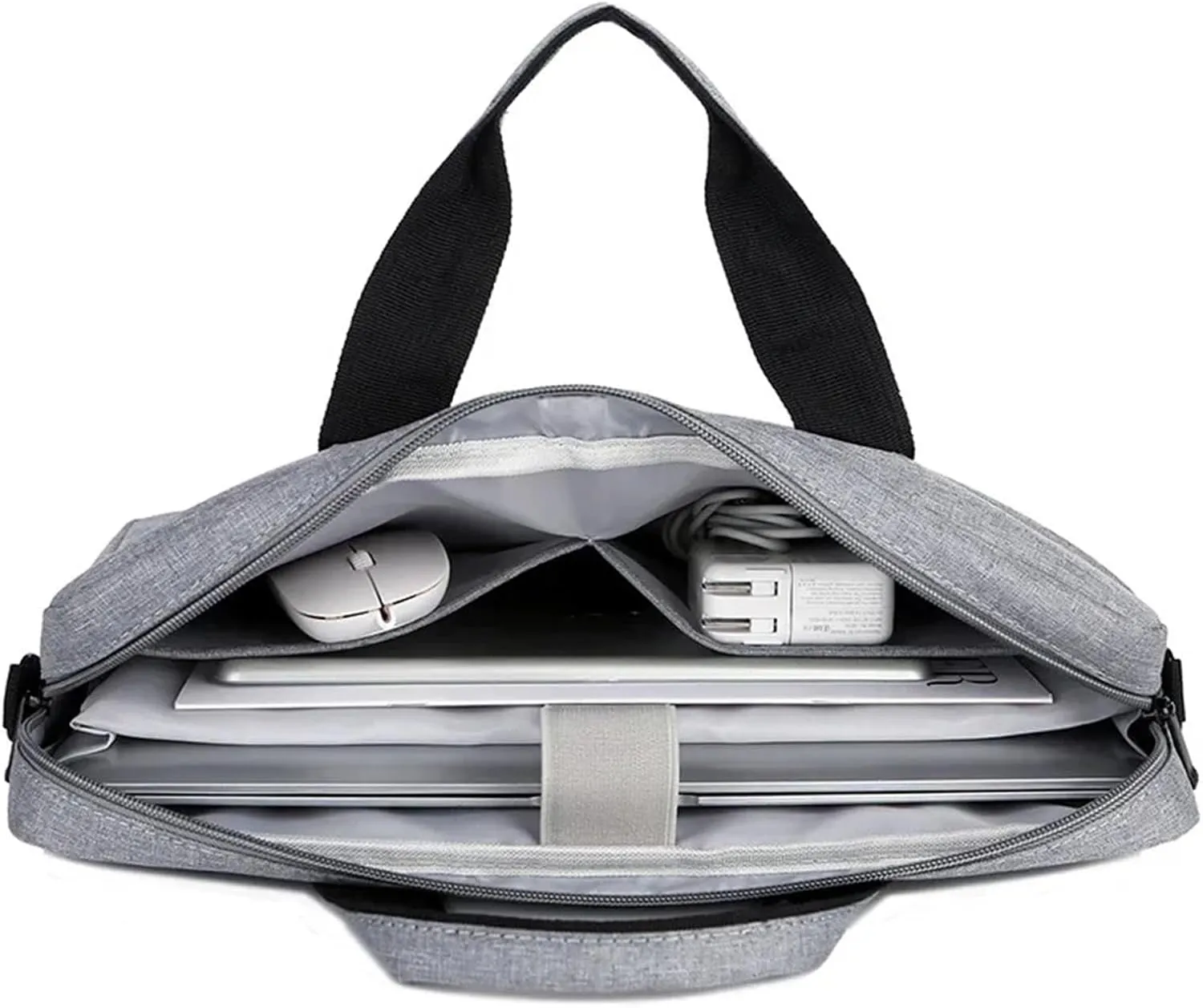 Laptop Shoulder Bag Laptop Bag Sleeve Case Shoulder Handbag Notebook Pouch Briefcases for 14 15 17 Inch(Grey-Airbag,17-inch)