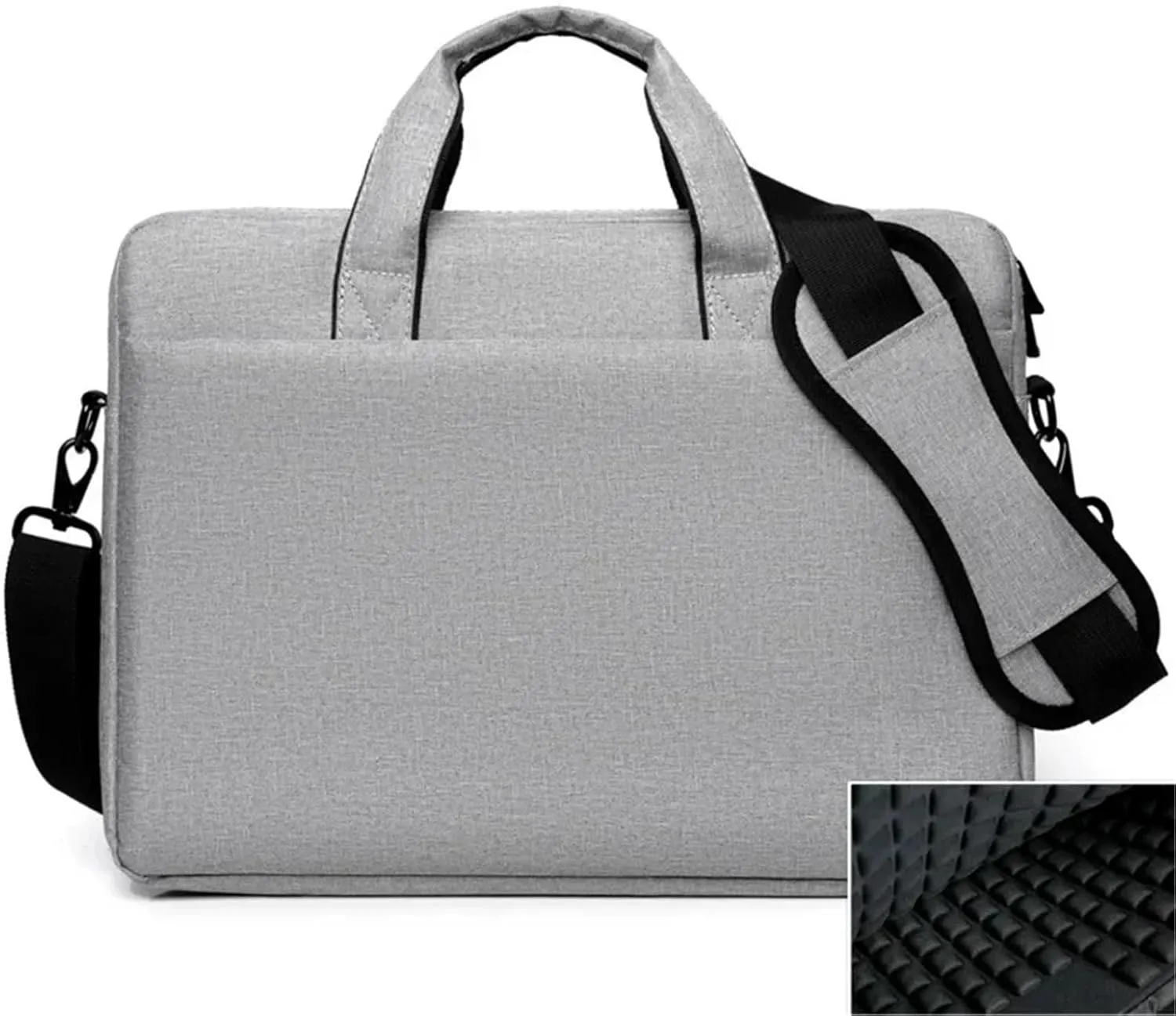 Laptop Shoulder Bag Laptop Bag Sleeve Case Shoulder Handbag Notebook Pouch Briefcases for 14 15 17 Inch(Grey-Airbag,17-inch)