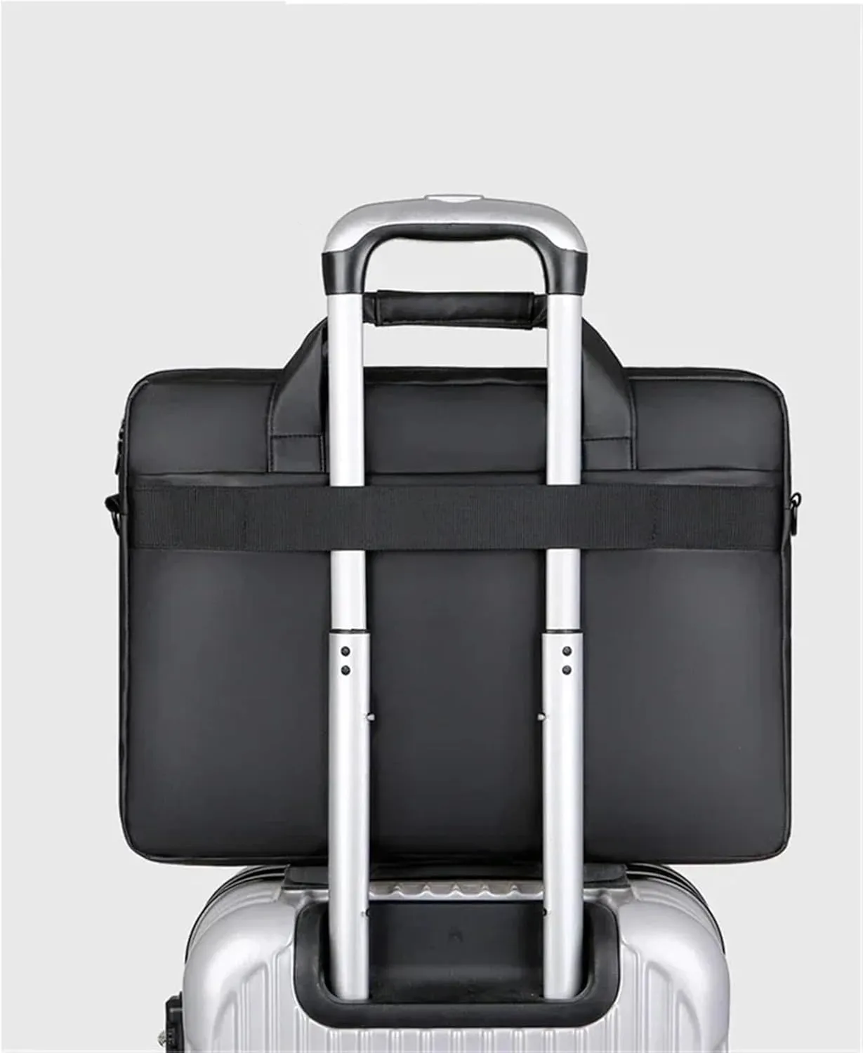 Laptop Shoulder Bag Men Briefcase Bag Business PU Leather Shoulder Messenger Bags Office Handbag 15.6 Inch Laptop Bag(Black)