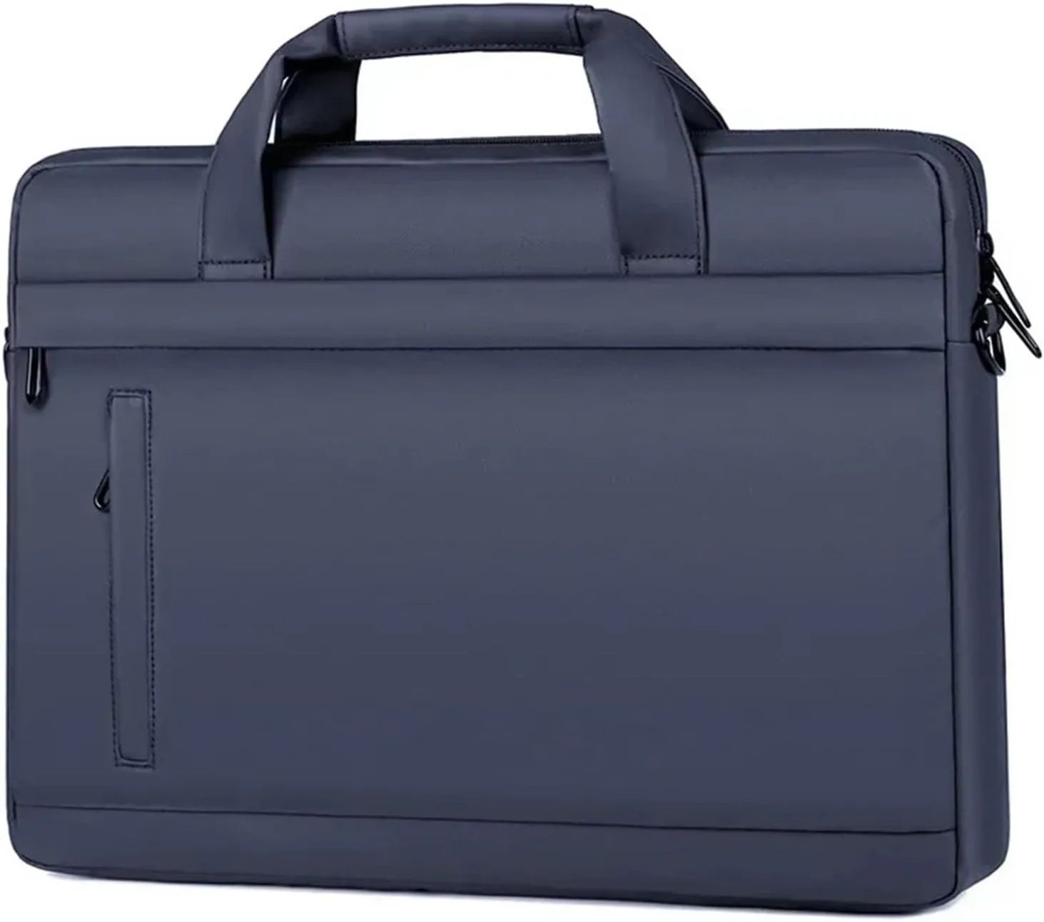 Laptop Shoulder Bag Men Briefcase Bag Business PU Leather Shoulder Messenger Bags Office Handbag 15.6 Inch Laptop Bag(Black)