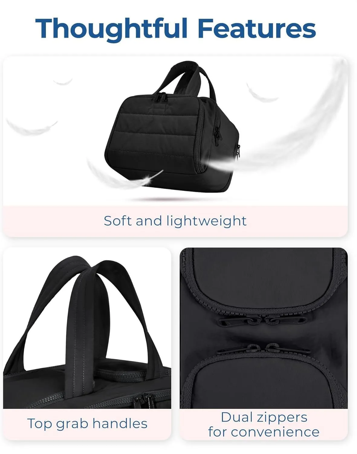 Large Capacity Wide-Open Travel Cosmetic Bag, Cureaway Travel Cosmetic Bag, Camping Toiletry Bags, Dry-And-Wet Separation Waterproof Portable Pouch Open Flat Toiletry Bags (Brown)