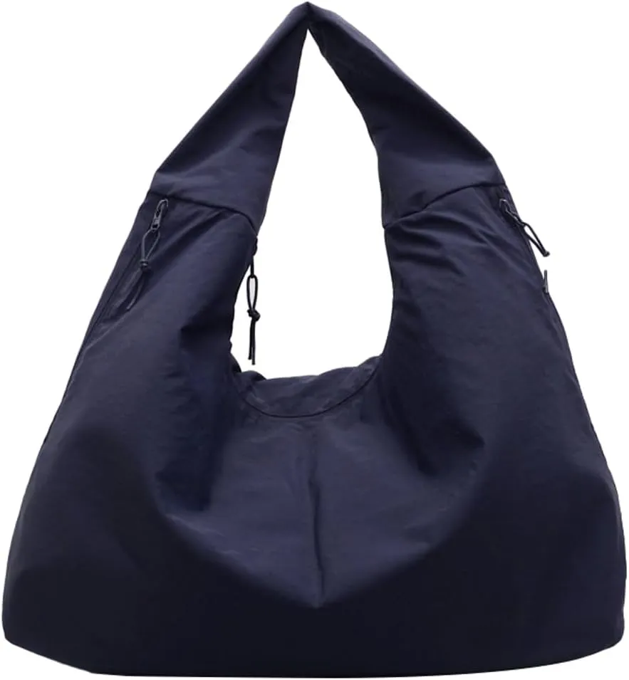 Large Hobo Bag Nylon Shoulder Purse for Women Trendy Tote Handbag Underarm Purse Versatile Slouchy Hobo Bag for Travel Sport