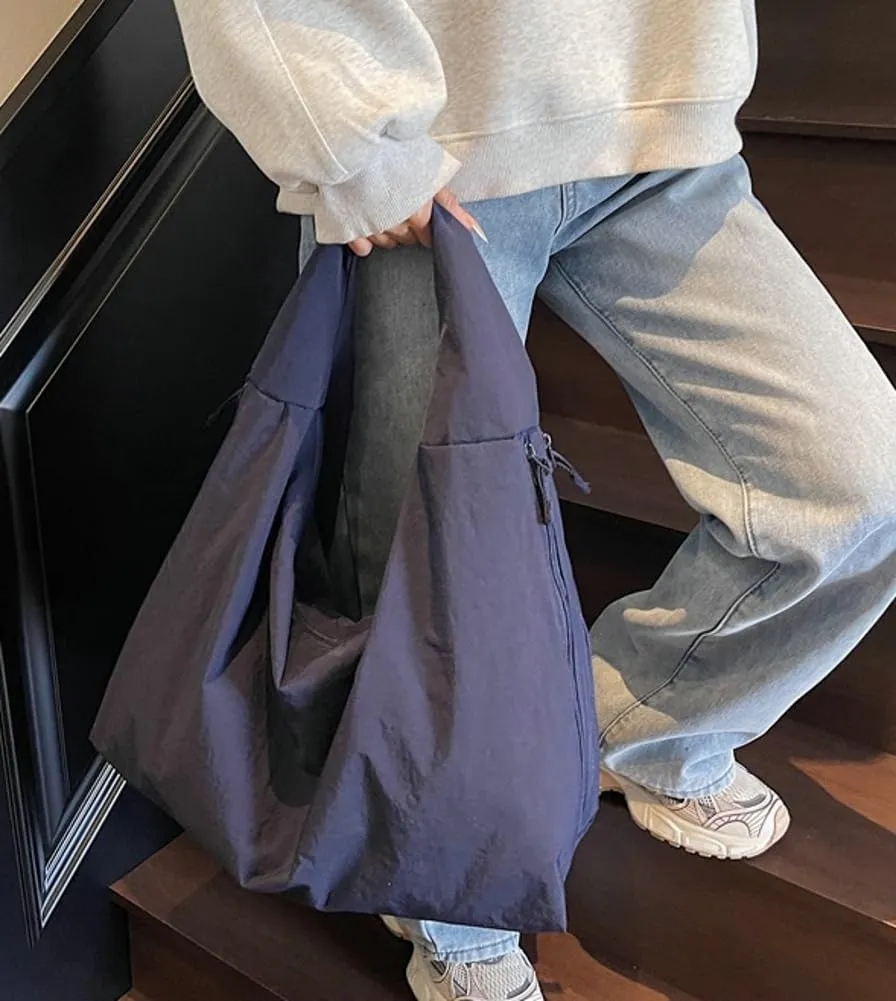 Large Hobo Bag Nylon Shoulder Purse for Women Trendy Tote Handbag Underarm Purse Versatile Slouchy Hobo Bag for Travel Sport
