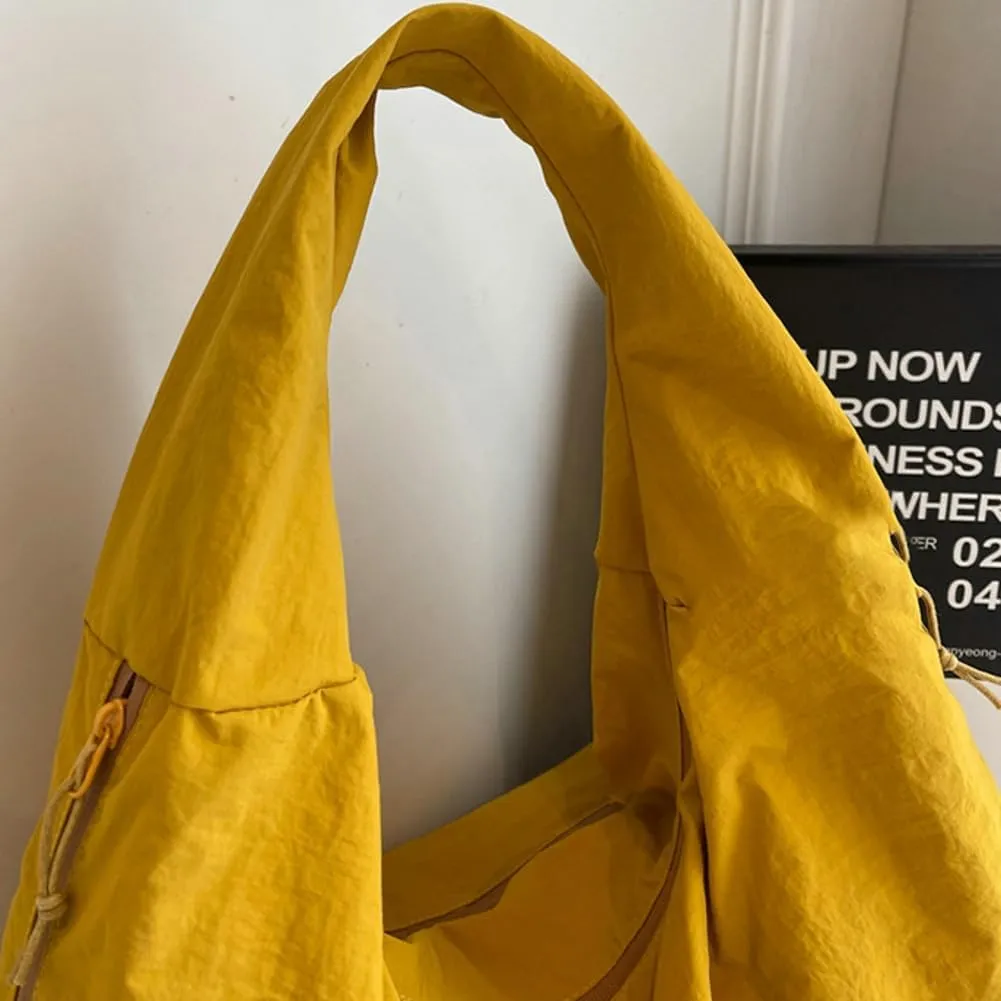 Large Hobo Bag Nylon Shoulder Purse for Women Trendy Tote Handbag Underarm Purse Versatile Slouchy Hobo Bag for Travel Sport