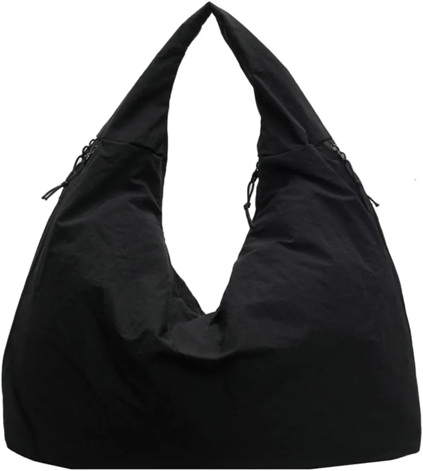 Large Hobo Bag Nylon Shoulder Purse for Women Trendy Tote Handbag Underarm Purse Versatile Slouchy Hobo Bag for Travel Sport