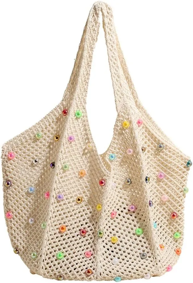 Large Tote Bags for Women Mesh Hobo Bags for Women Fashion Handbag Shoulder Bag Beach Bag Travel Bag Summer Vacation