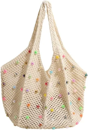 Large Tote Bags for Women Mesh Hobo Bags for Women Fashion Handbag Shoulder Bag Beach Bag Travel Bag Summer Vacation
