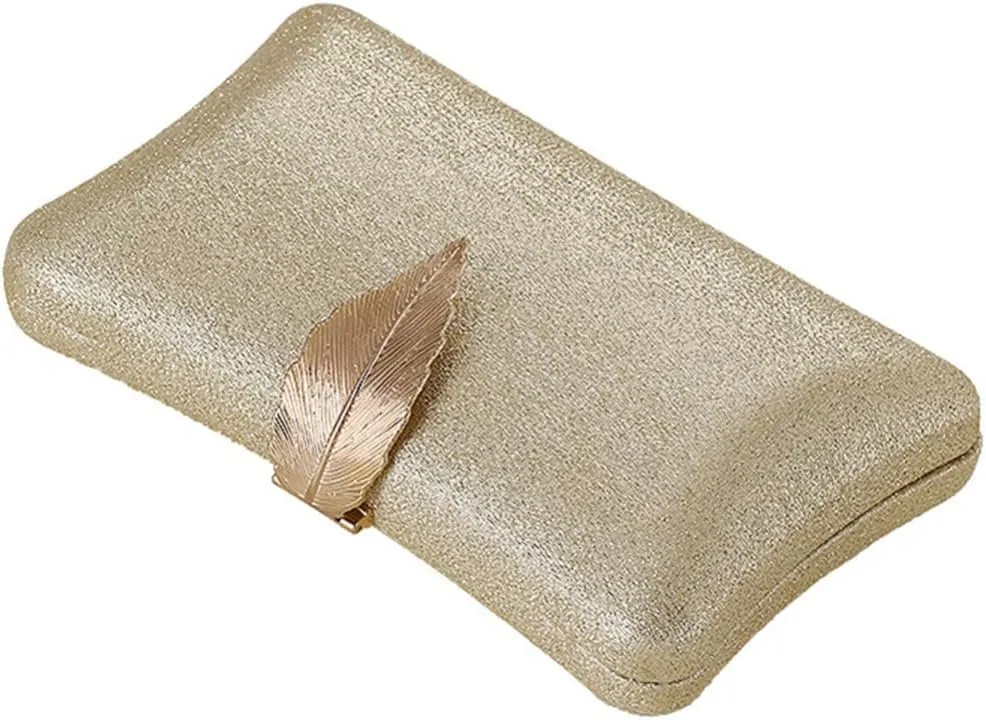 Leaf Fashion Handbag Versatile Clutch Bag Cross Body Bag Purses for Women Hand Purse for Evening Party Clutch Purses for Women Womens Handbag Dress Metal Decorate Woman